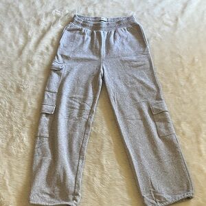 Gray Women Cargo Sweatpants